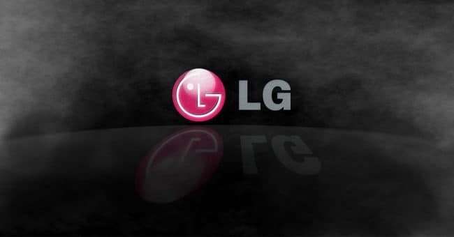 Logotipo de LG sobre un fondo oscuro