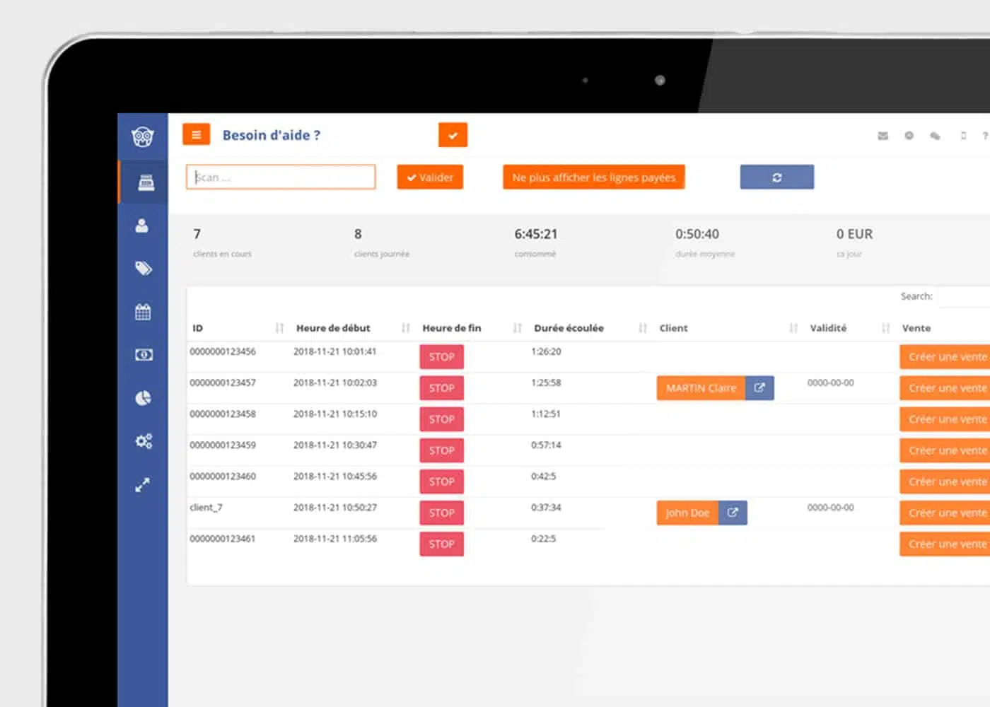 connexion au logiciel de caisse enregistreuse