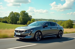 Peugeot 508 PSE sur une route de campagne ensoleillée