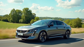 Peugeot 508 PSE sur une route de campagne ensoleillée